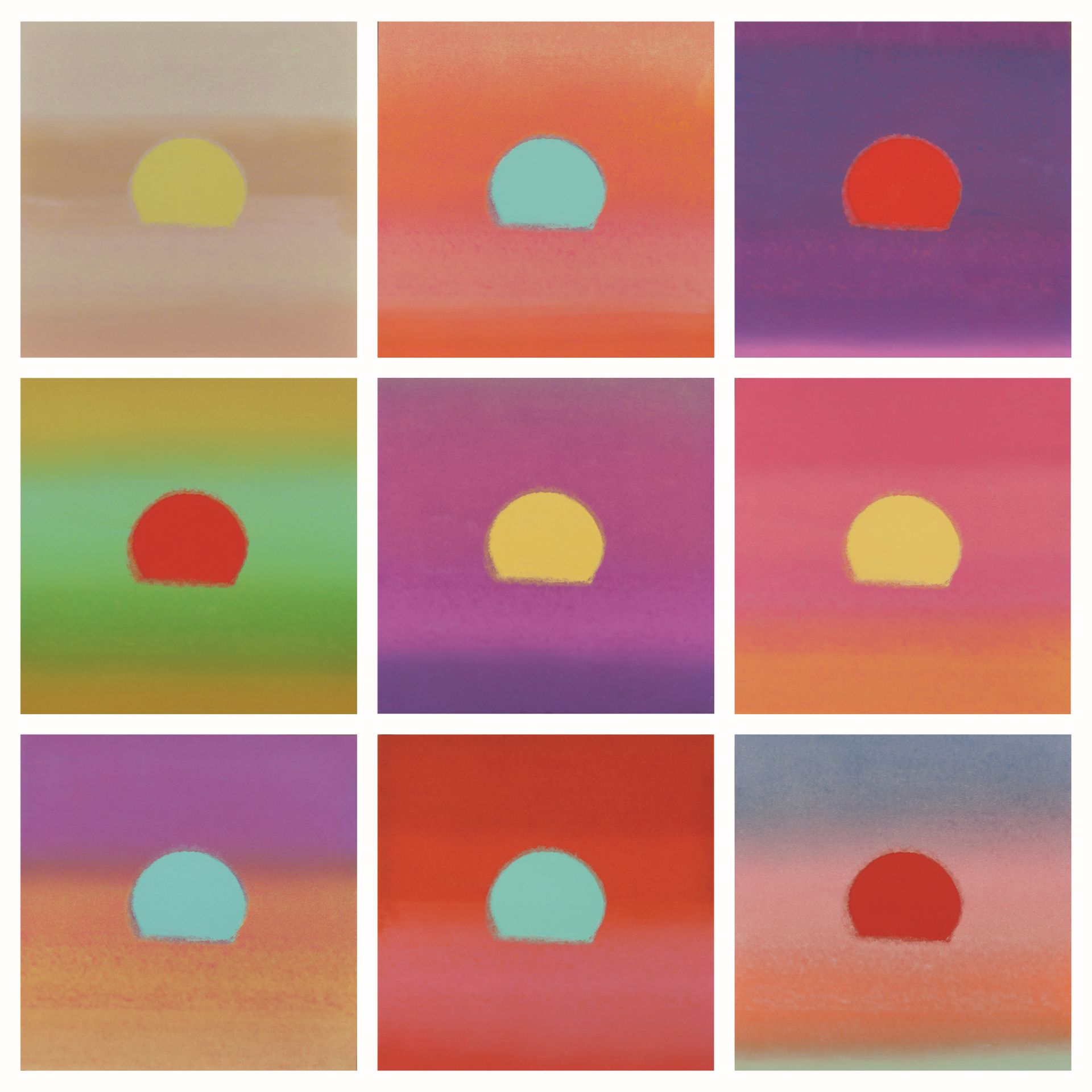 Warhol Sunset 1972 Siebdruck Repro Franz Kimmel c 2015 The Andy Warhol Foundation for the Visual Arts Inc. Artists Rights Society ARS New York